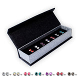 Coffret 7 boucles d'oreilles plaqué or 18 carats en cristaux autrichien haute qualité - Livraison offerte