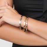 3 bracelets en acier inoxydable orné de cristaux Scintillants- Livraison offerte