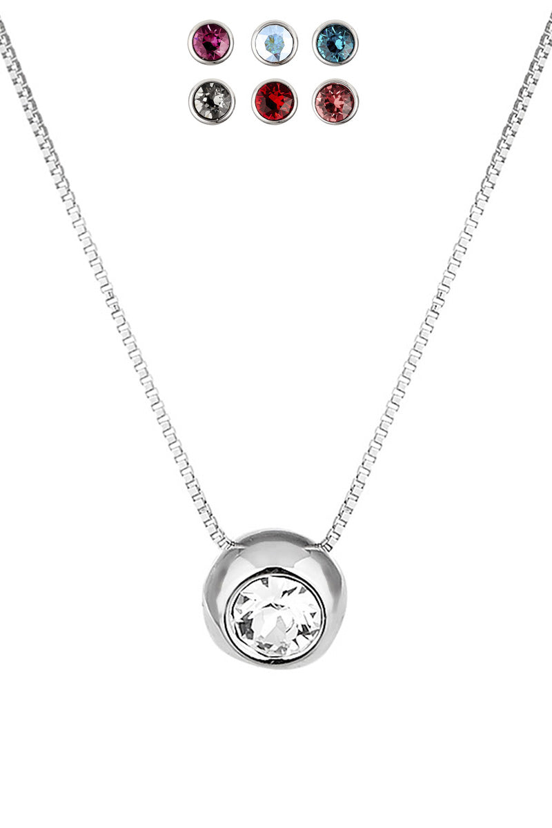 Collier plaqué rhodium 18 carats avec 7 cristaux Swarovski® - Livraison offerte