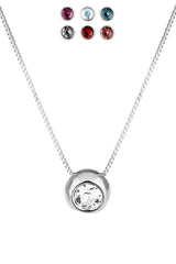 Collier plaqué rhodium 18 carats avec 7 cristaux Swarovski® - Livraison offerte