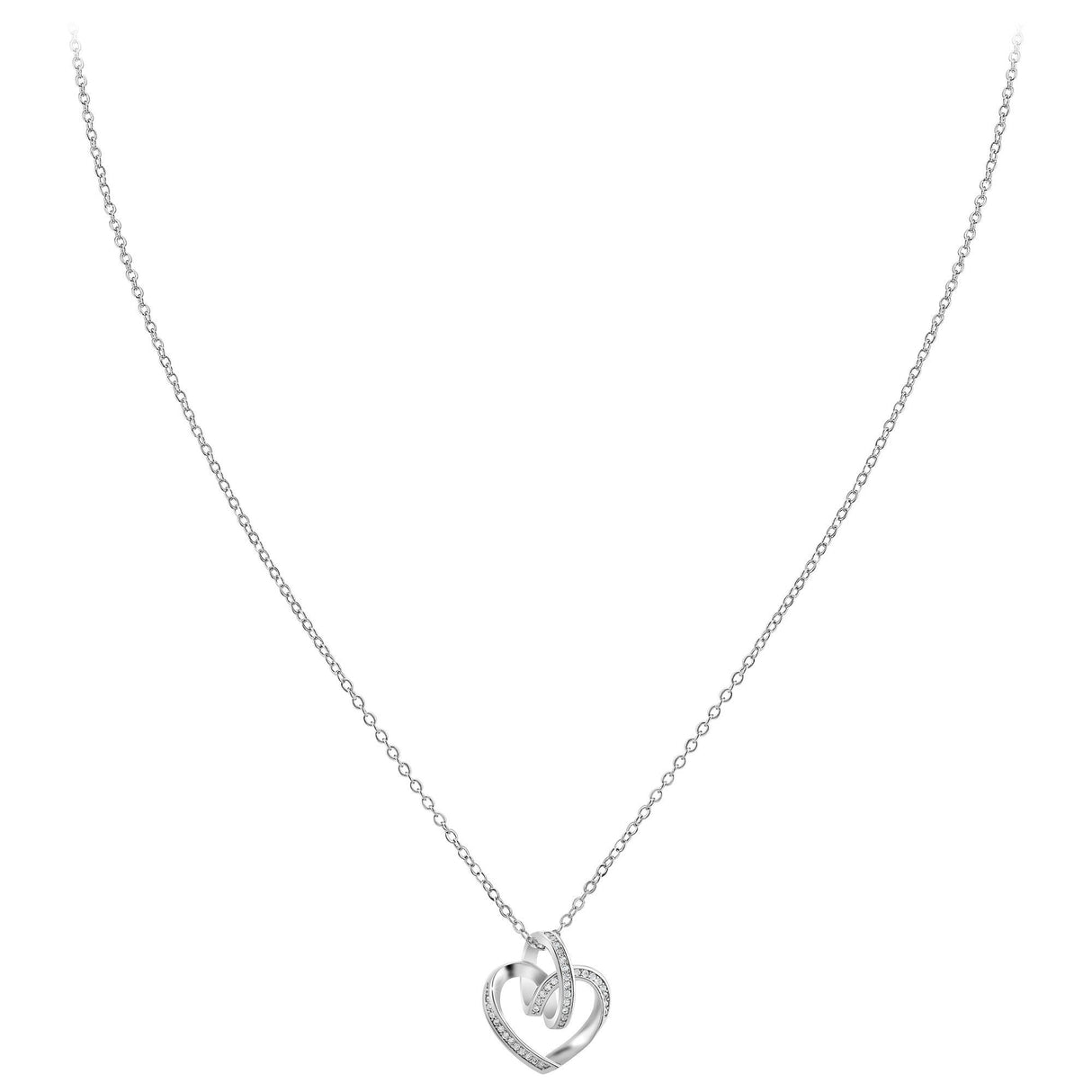 Collier coeur crystal orné de Zirconium - Livraison Offerte