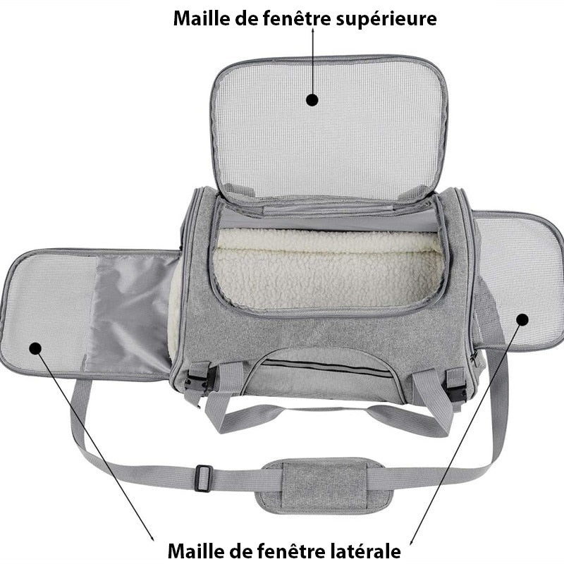 Sac de transport respirant et pliable pour animaux de compagnie - Livraison Offerte