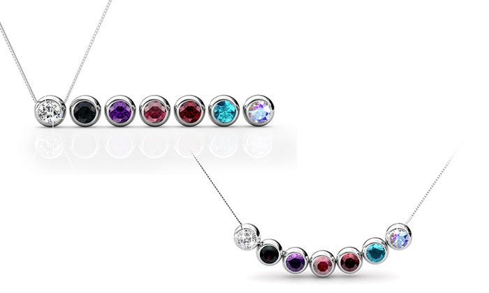 Collier plaqué rhodium 18 carats avec 7 cristaux Swarovski® - Livraison offerte