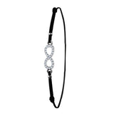 Bracelet Infini élastique noir orné de Cristaux scintillants - Livraison Offerte