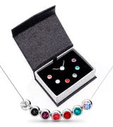 Collier plaqué rhodium 18 carats avec 7 cristaux Swarovski® - Livraison offerte