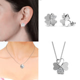 Parure Clover (1 collier + 2 boucles d'oreilles)  ornée de 18 cristaux Swarovski - Livraison offerte