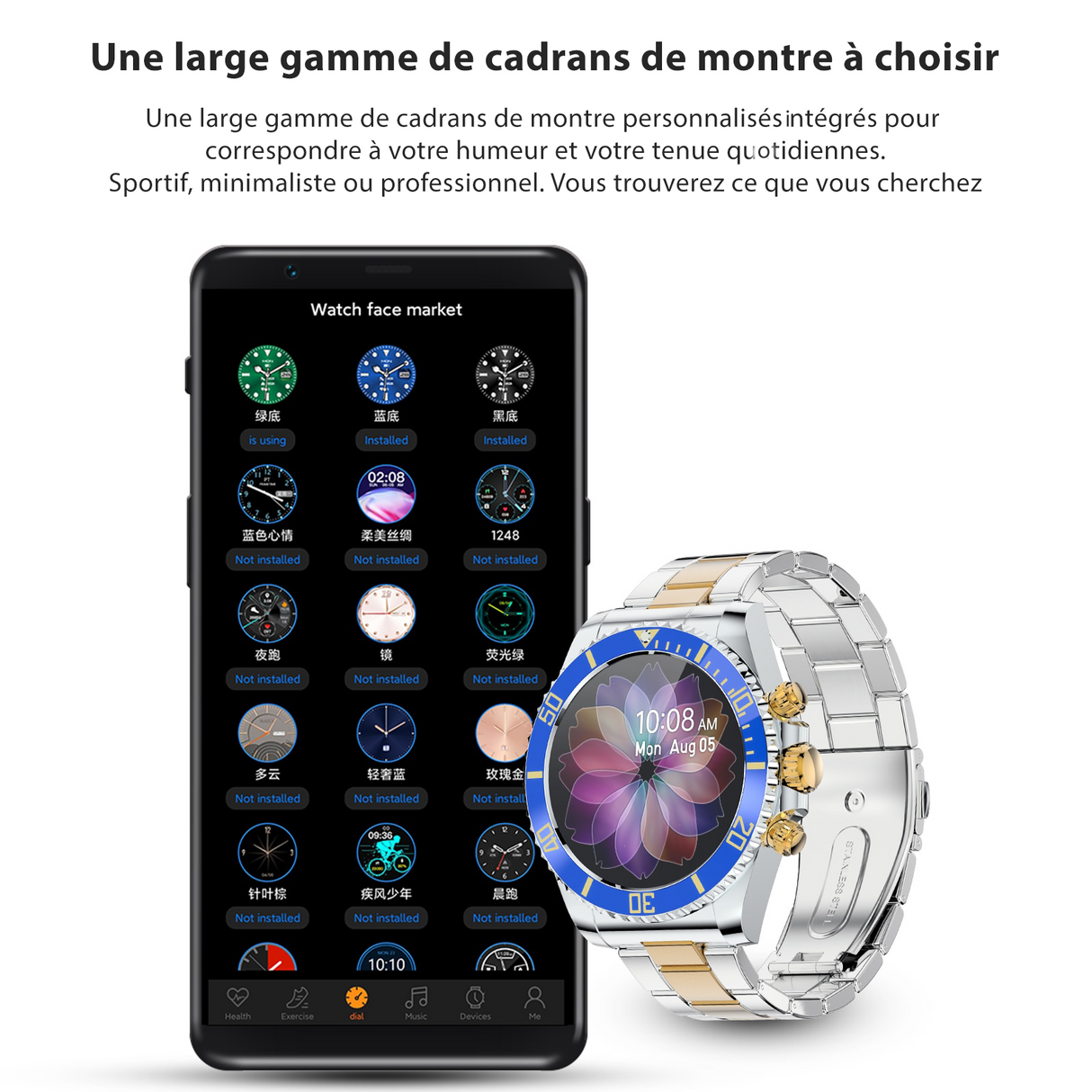 Montre connectée Bluetooth pour homme - livraison offerte