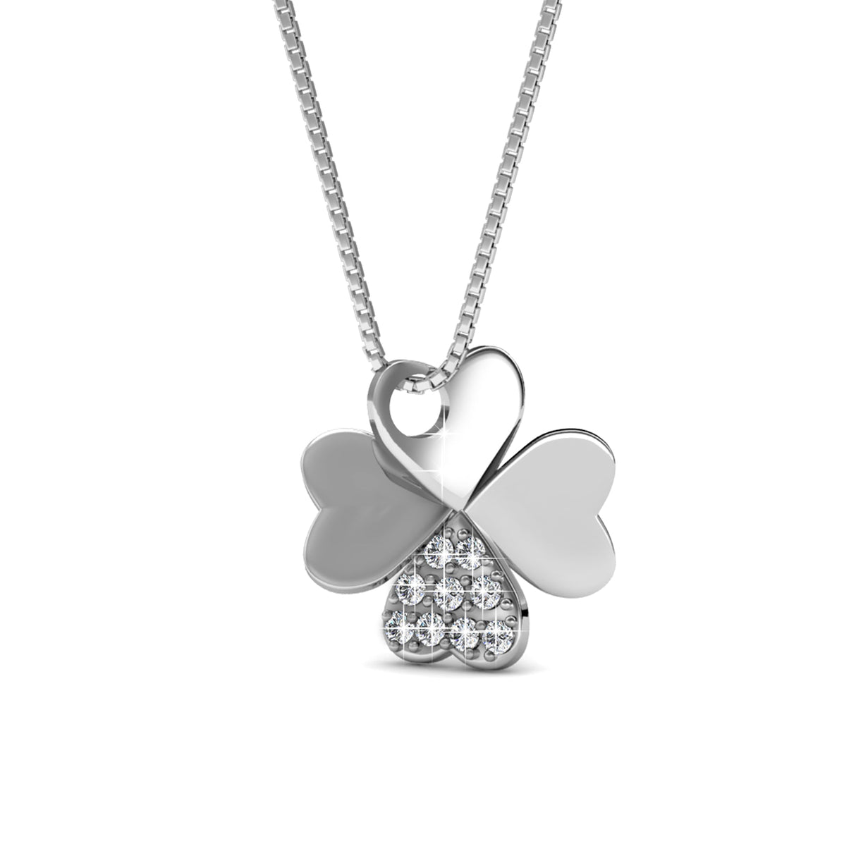 Parure Clover (1 collier + 2 boucles d'oreilles)  ornée de 18 cristaux Swarovski - Livraison offerte