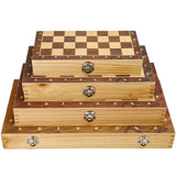 Jeu d'échecs en bois pliant magnétique avec feutre - Livraison offerte