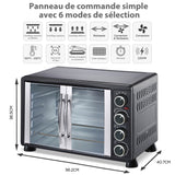 Four électrique inox deux portes grande capacité 55L - Livraison offerte