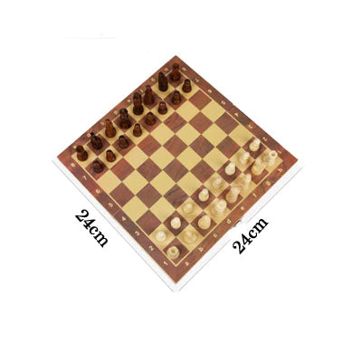 Jeu d'échecs en bois pliant magnétique avec feutre - Livraison offerte