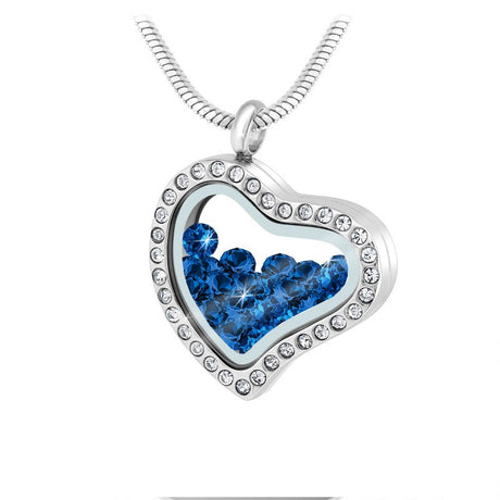 Collier Coeur en acier inoxydable orné de cristaux Swarovski - Livraison Offerte